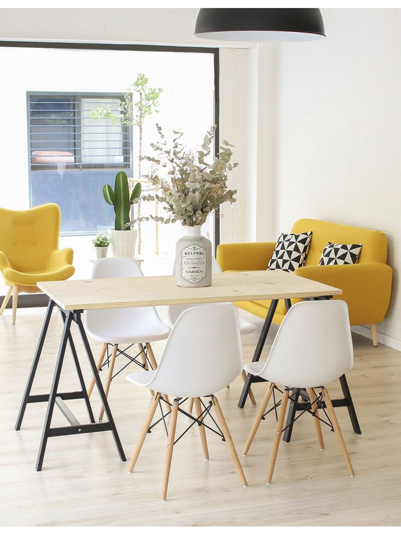 Mesa escritorio de madera con caballete negro DECO Astideco