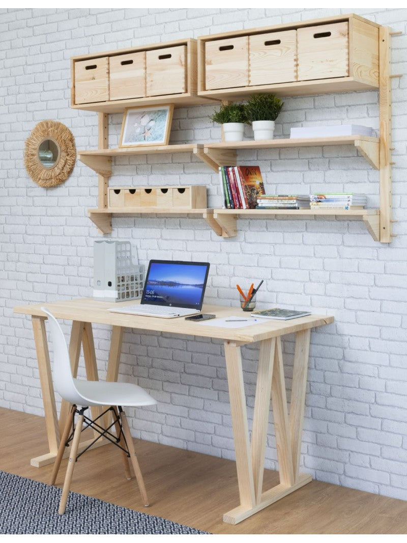 Mesa escritorio de madera con patas BOK - 2 posiciones Astideco