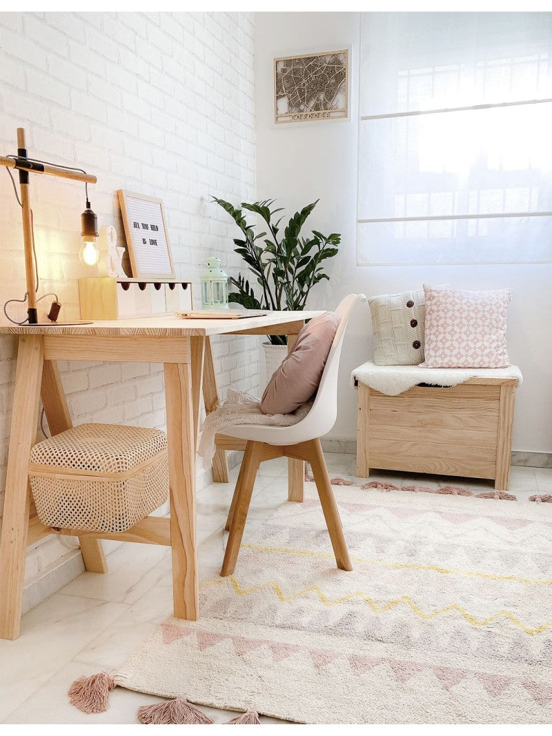 Mesa escritorio pequeño de madera con caballete natural GLAM Astideco