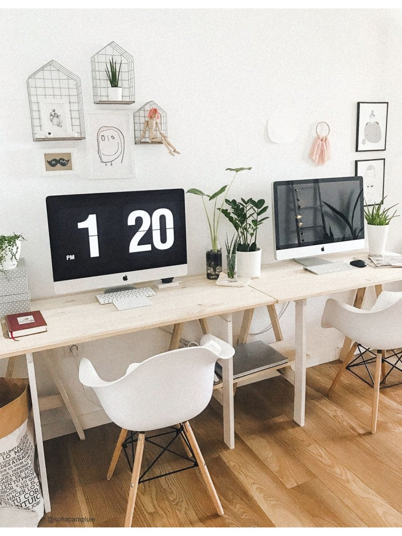 Mesa escritorio pequeño de madera con caballete natural GLAM Astideco