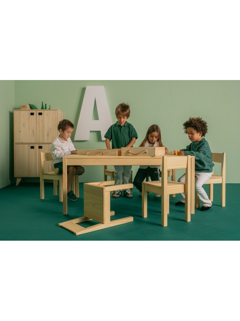 Mesa Infantil de Madera CURIE: Ideal para Pequeños de 2-3 Años Astideco