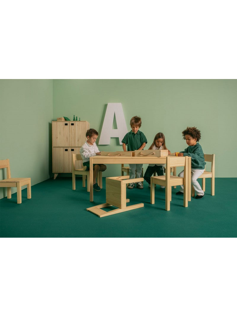 Mesa Infantil de Madera CURIE - 46x80x80 cm Astideco