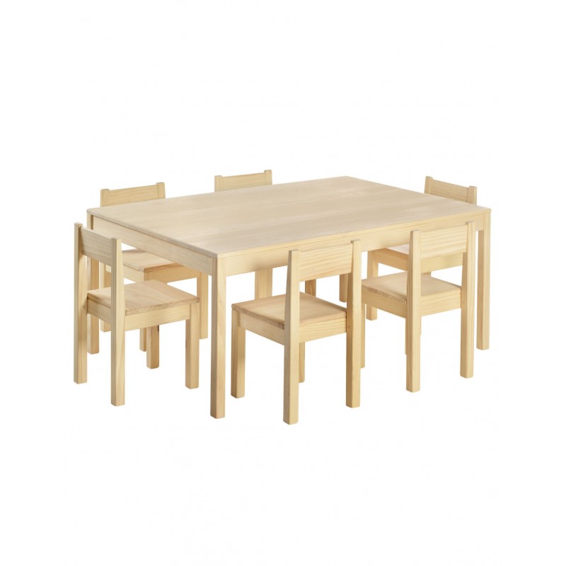 Mesa infantil de madera CURIE - Talla 2 (53x120x80 cm) Astideco