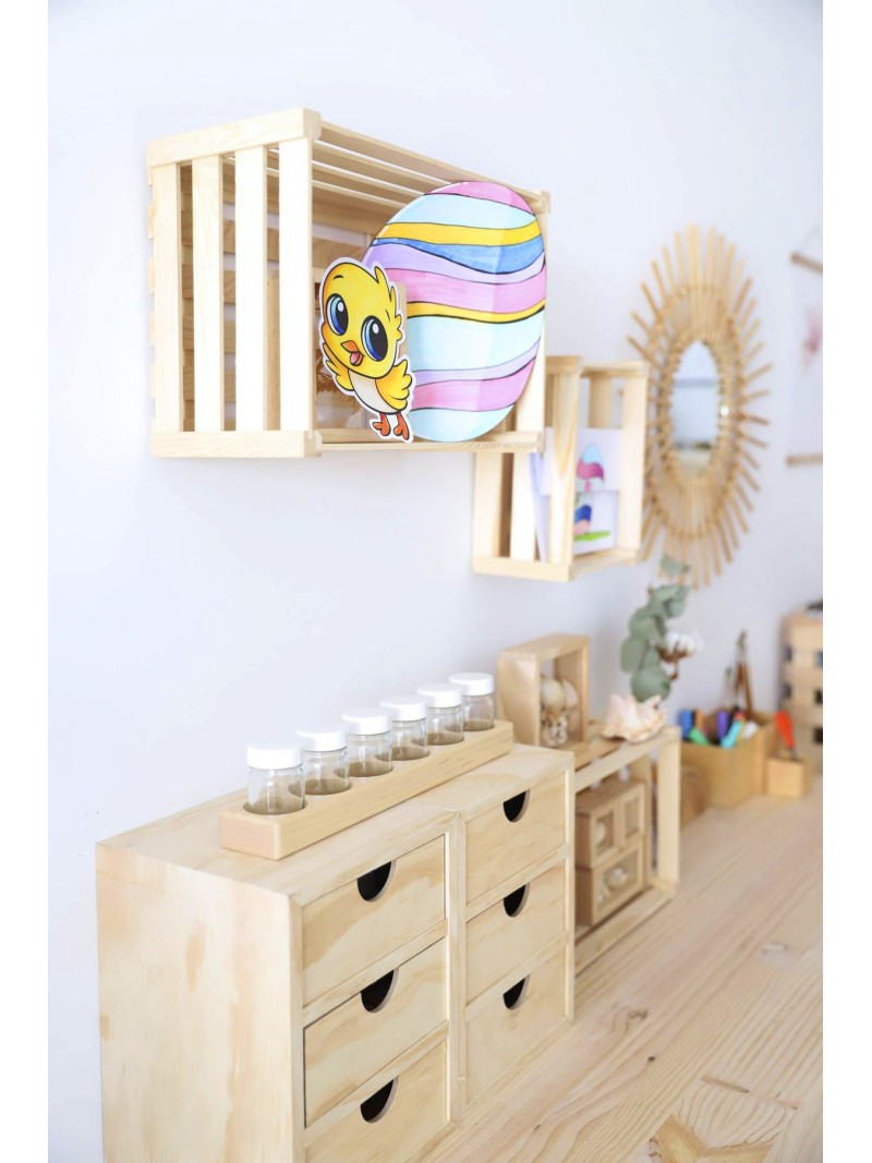 Mini Cajonera de Madera con Tres Cajones - Organizador Ideal Astideco