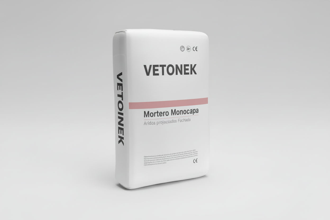 Mortero Monocapa Tipo Piedra Proyectada para Fachadas Vetonek