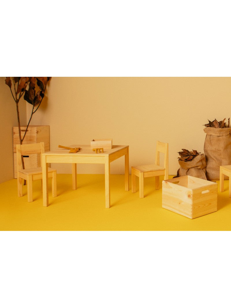 Pack de 4 cajas cuadradas de madera Montessori - 19x19x7,5cm Astideco