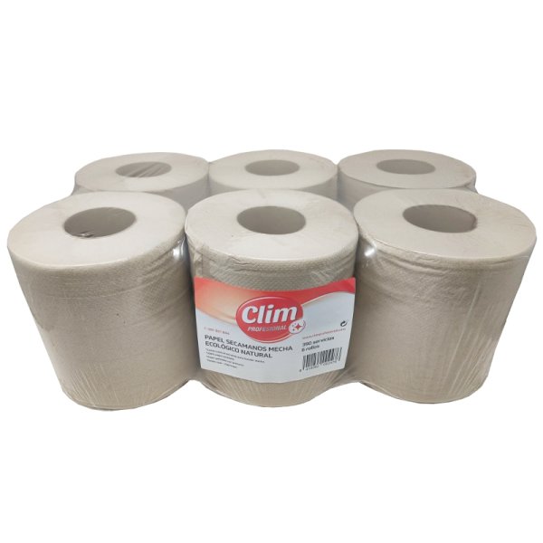 Pack dispensador secamanos mecha y papel ecológico – 6 rollos Vetonek
