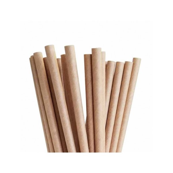 Pajitas de papel kraft biodegradables - 14,5 cm - Pack 500 uds Vetonek