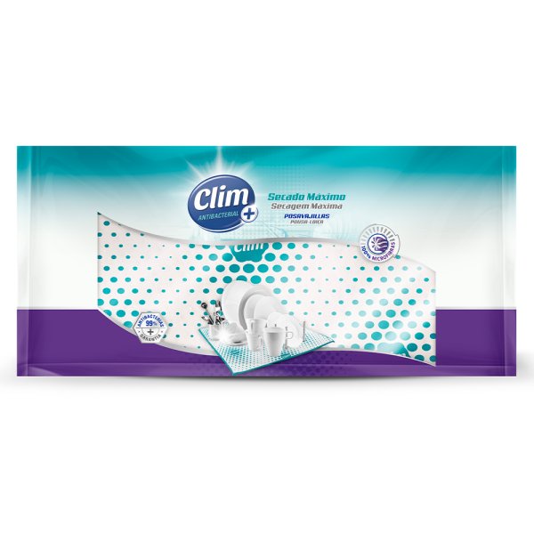 Paño posavajillas súper absorbente Clim Antibacterial (7 uds) Vetonek