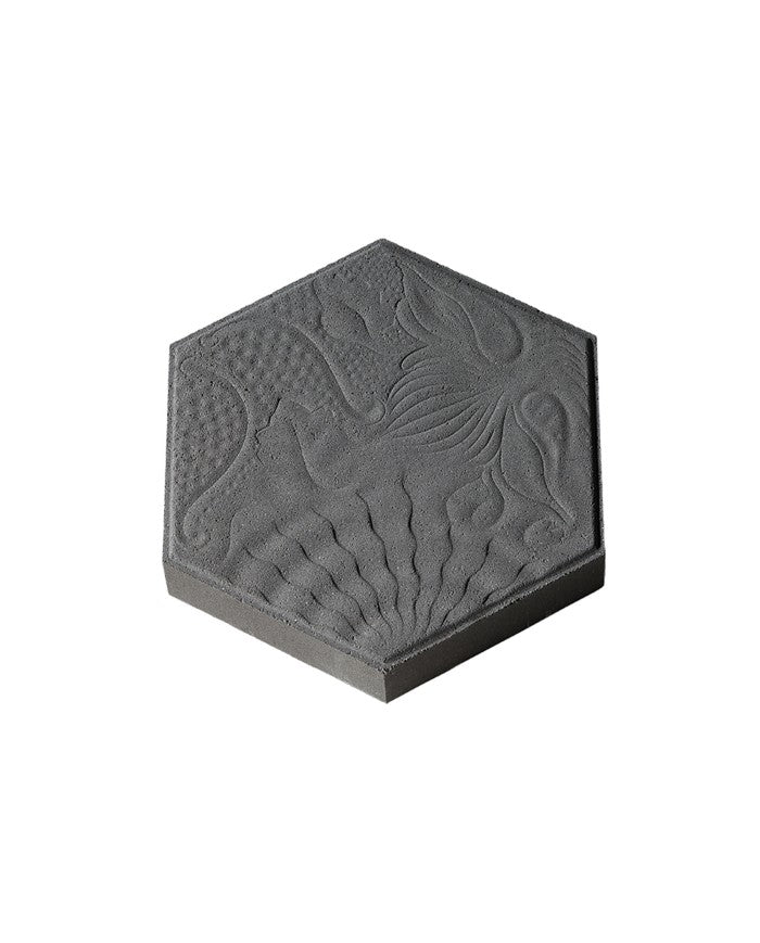 Panot Hexagonal Laguardia Relieve de hormigón, pavimento con relieve floral para aceras y patios - Vetonek