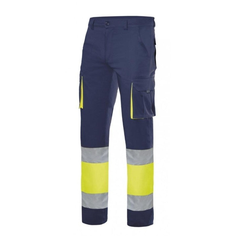 Pantalón bicolor 100% algodón de alta visibilidad Velilla 303007 - Vetonek