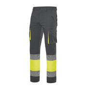 Pantalón bicolor de algodón de alta visibilidad Velilla 303007, combinación de color - Vetonek