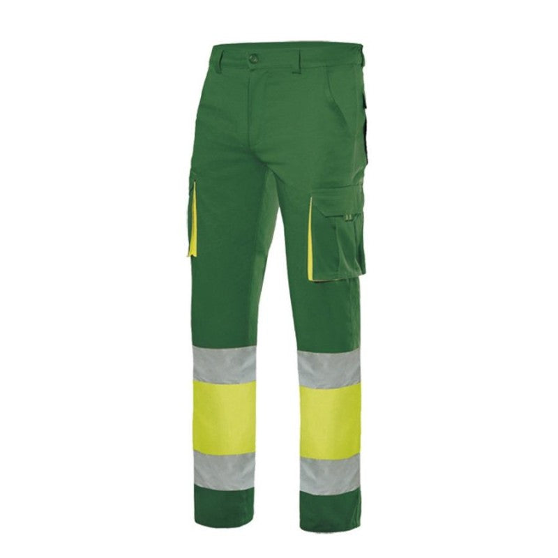 Pantalón bicolor de algodón de alta visibilidad Velilla 303007, combinación de color - Vetonek