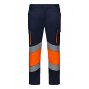 Pantalón stretch bicolor de alta visibilidad con cinta segmentada Velilla 303008S - Vetonek