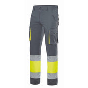 Pantalón stretch bicolor de alta visibilidad Velilla 303002S, combinación de color - Vetonek