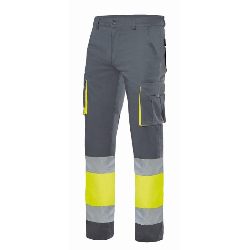 Pantalón stretch bicolor de alta visibilidad Velilla 303002S, combinación de color - Vetonek