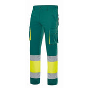 Pantalón stretch bicolor de alta visibilidad Velilla 303002S, combinación de color - Vetonek