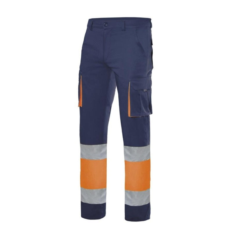 Pantalón stretch bicolor de alta visibilidad Velilla 303002S, combinación de color - Vetonek