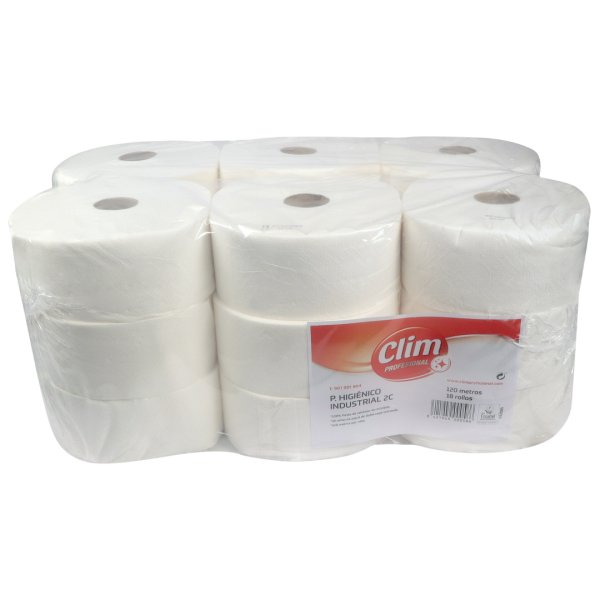 Pack de 18 Rollos de Papel Higiénico Industrial Gofrado Vetonek