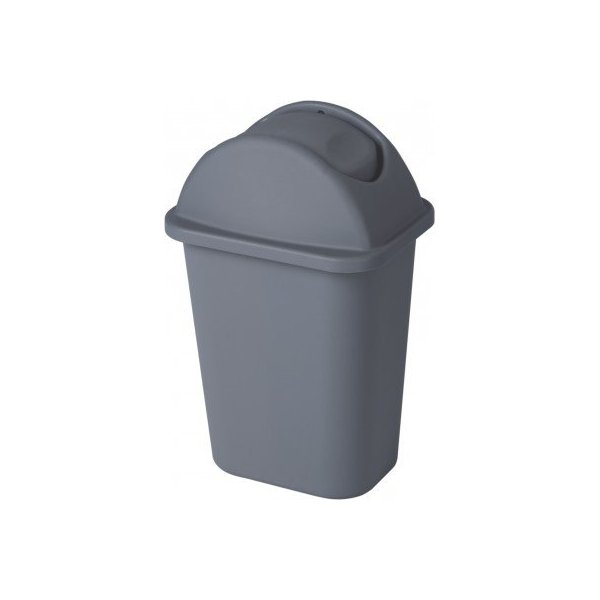 Lixeira curva com tampa giratória cinza 35 litros - Higiênica e Elegante Vetonek