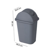 Lixeira curva com tampa giratória cinza 35 litros - Higiênica e Elegante Vetonek