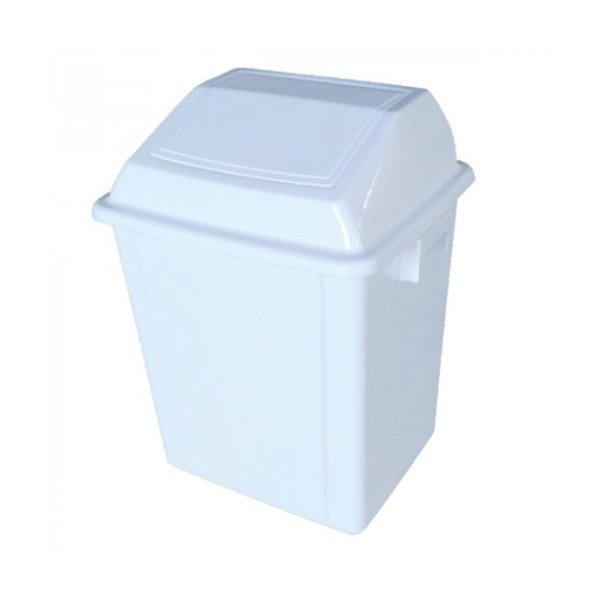 Lixeira branca universal de 25 litros com tampa giratória Vetonek