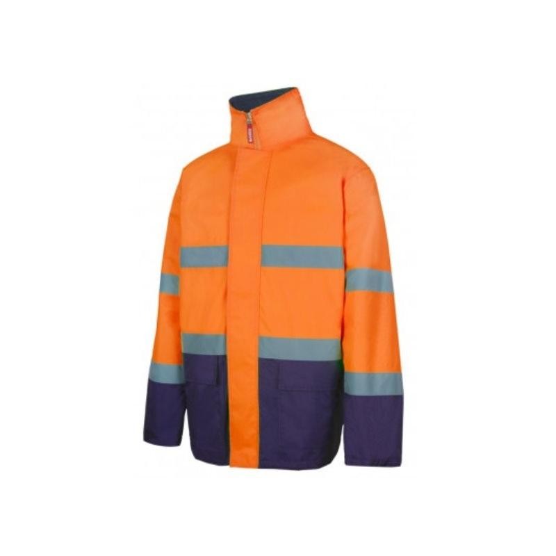 Parka bicolor de alta visibilidad Velilla 306002, combinación de color - Vetonek