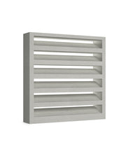 Persiana de ventilación de hormigón de lamas fijas, detalle de la separación de 6 cm entre lamas - Vetonek