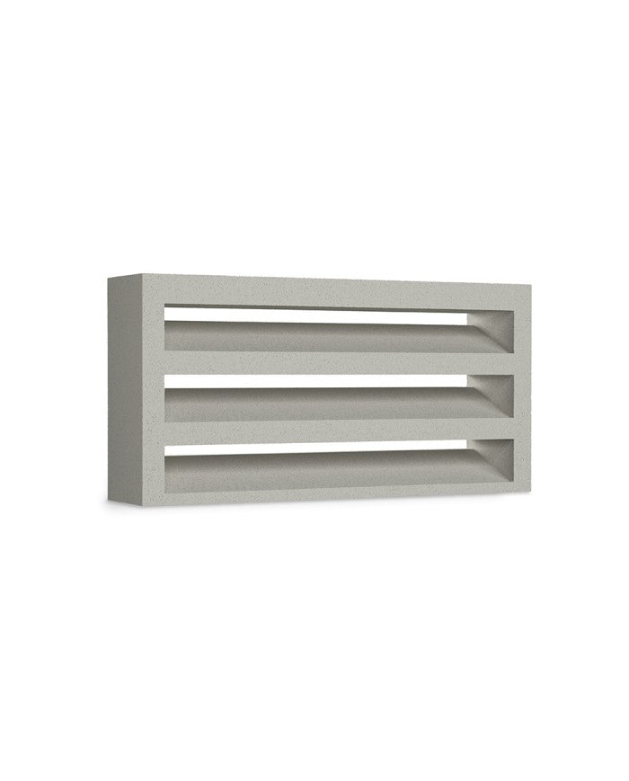 Persiana de ventilación de hormigón de lamas fijas en color gris natural - Vetonek