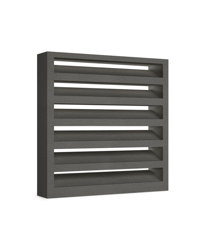 Persiana de ventilación de hormigón de lamas fijas en color negro - Vetonek