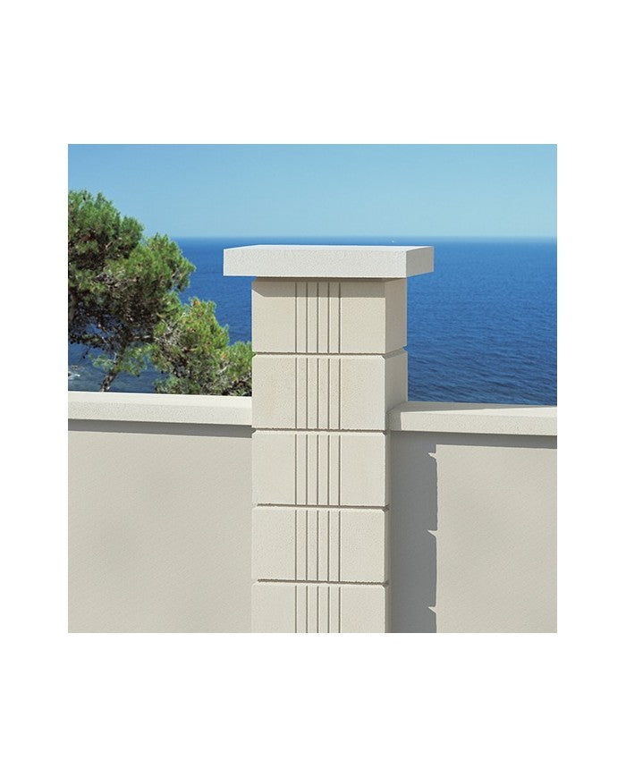 Pilar Cuéllar de hormigón, relieve estriado para construcción y jardín - Vetonek