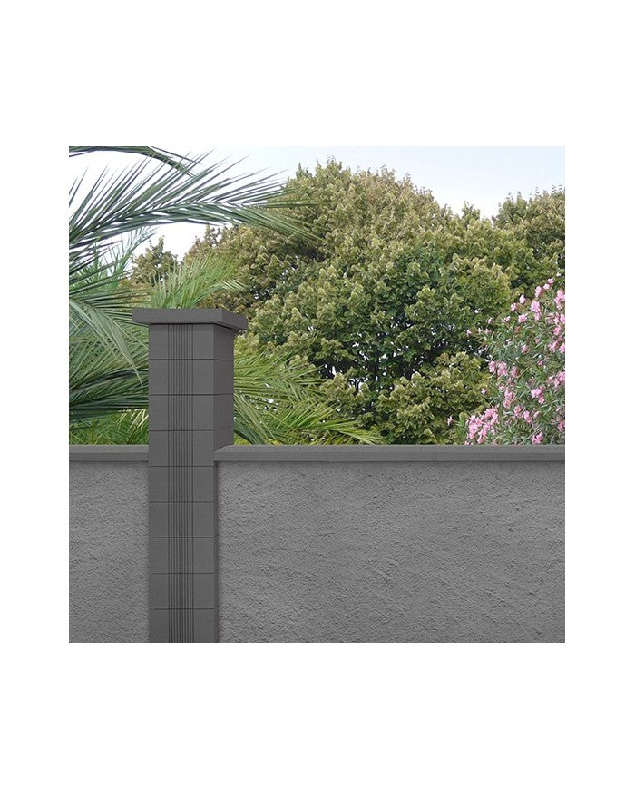 Pilar Cuéllar de hormigón, relieve estriado para construcción y jardín - Vetonek