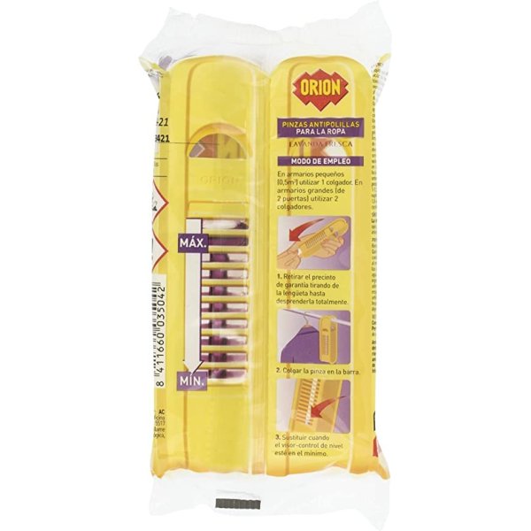 Pinzas antipolillas Orion con aroma a lavanda - Pack 2 uds Vetonek