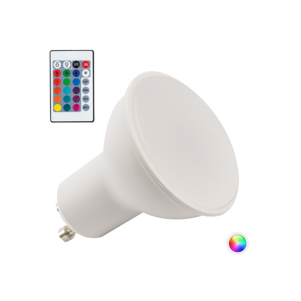 Bombilla LED GU10 5W RGB Mando a Distancia — Vetonek