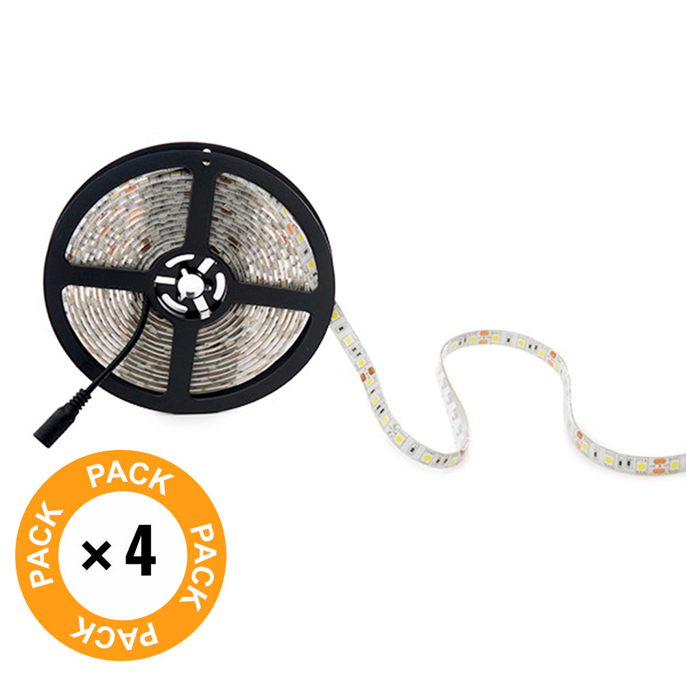 Pack 4 Tiras LED 72W 4200Lm 6000ºK 300 X SMD5050 12VDC IP65 x5M — Vetonek (2)