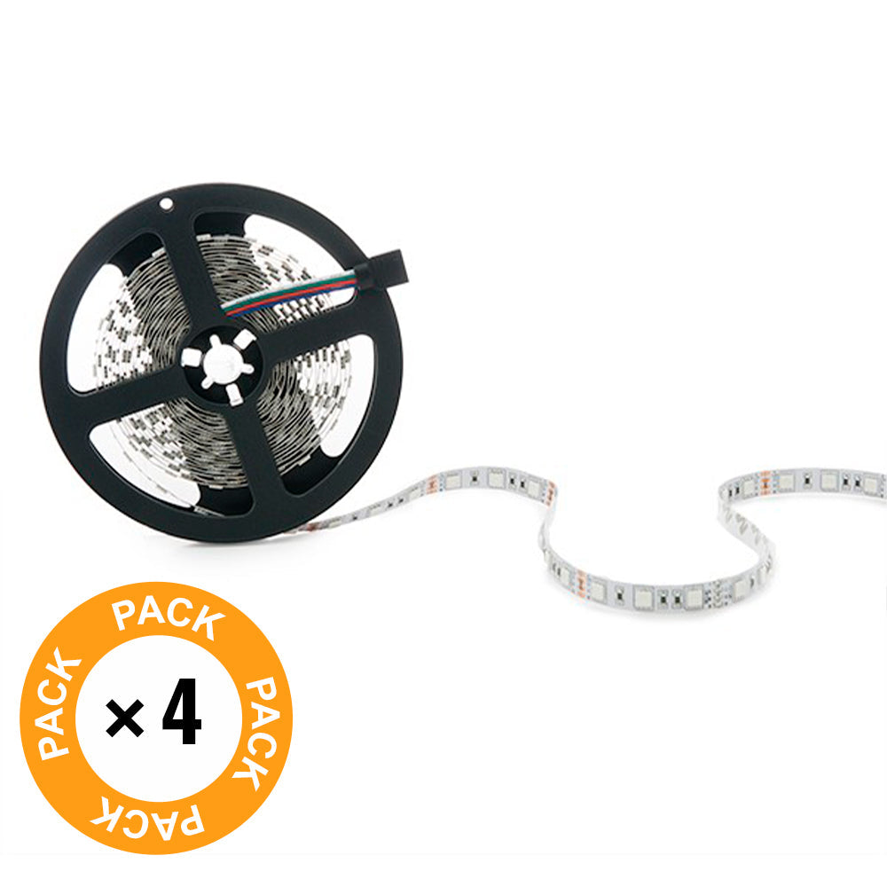 Pack 4 Tiras LED 72W 4200Lm 4200ºK 300 X SMD5050 12VDC IP65 x5M — Vetonek (2)