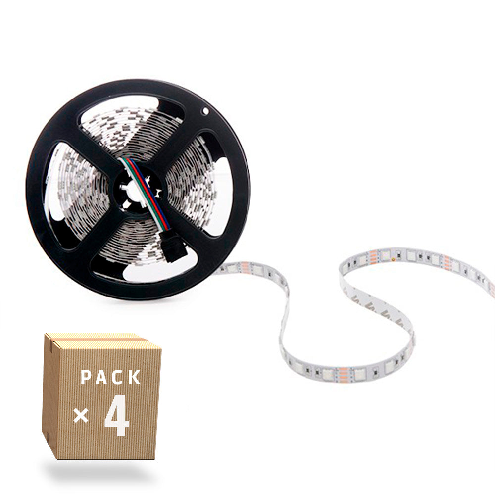 Pack 4 Tiras LED 72W 4200Lm 300 X SMD5050 12VDC IP33 x5M — Vetonek