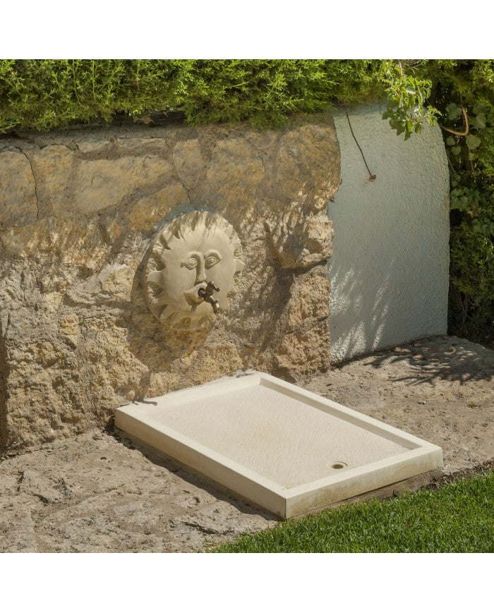 Plato de ducha Ainsa de hormigón, ducha de exterior para piscina y jardín - Vetonek