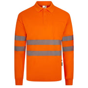 Polo de alta visibilidad manga larga reciclado GRS Velilla 305534, detalle - Vetonek