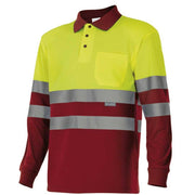Polo bicolor de alta visibilidad de manga larga Velilla 175 - Vetonek