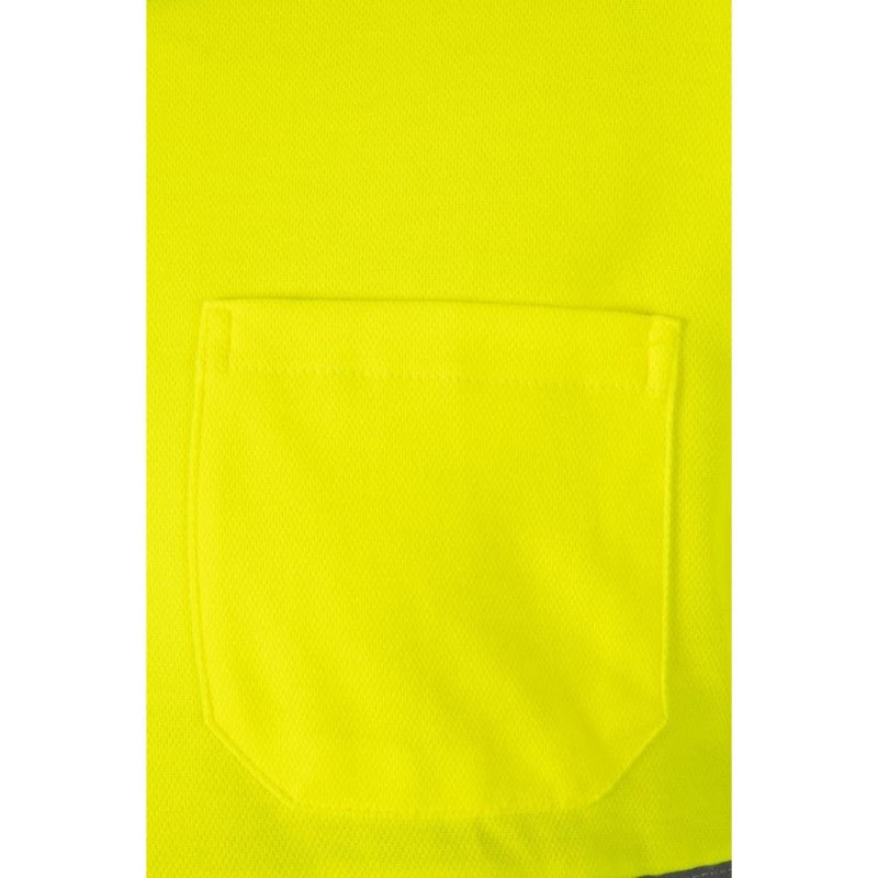 Polo bicolor de algodón de alta visibilidad manga larga Velilla 305515, combinación de color - Vetonek