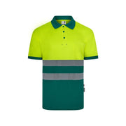 Polo bicolor de alta visibilidad manga corta reciclado GRS Velilla 305533, detalle - Vetonek