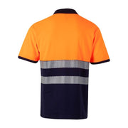 Polo bicolor de alta visibilidad manga corta cinta segmentada Velilla 305523, combinación de color - Vetonek