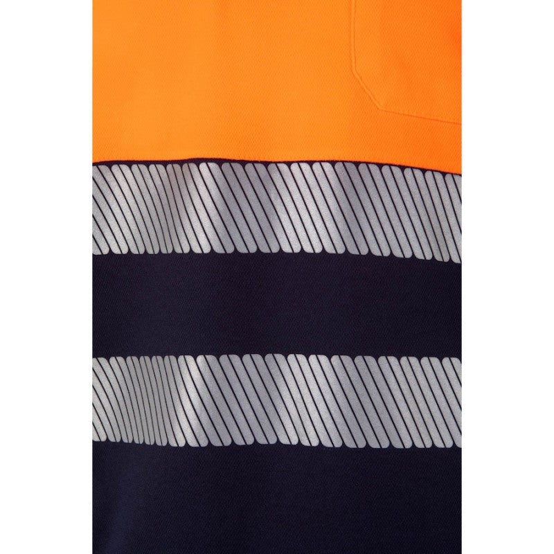 Polo bicolor de alta visibilidad manga corta cinta segmentada Velilla 305523, combinación de color - Vetonek