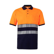 Polo bicolor de alta visibilidad manga corta cinta segmentada Velilla 305523 - Vetonek