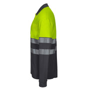 Polo bicolor de alta visibilidad manga larga cinta segmentada Velilla 305525, detalle - Vetonek