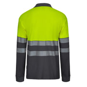 Polo bicolor de alta visibilidad manga larga cinta segmentada Velilla 305525, detalle - Vetonek