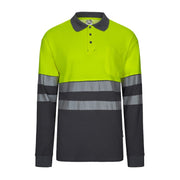 Polo bicolor de alta visibilidad manga larga cinta segmentada Velilla 305525 - Vetonek
