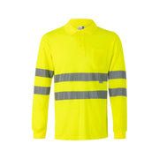 Polo de algodón de alta visibilidad manga larga Velilla 305514, naranja flúor - Vetonek
