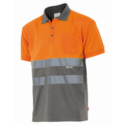 Polo bicolor de alta visibilidad de manga corta Velilla 173, combinación de color - Vetonek